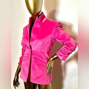Cinq a Sept Hot Pink Women's Velvet Blazer Jacket